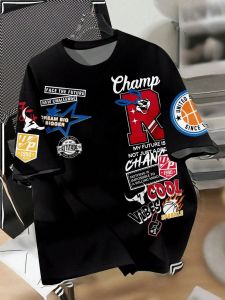 ใหม่ Creative Breathable Mens เสื้อยืดพิมพ์ลาย Graffiti กลางแจ้งแห้งเร็วสบายกีฬา TOP