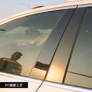 6PCS Glossy Black รถหน้าต่างประตู B-C เสาโพสต์สำหรับ Honda Freed GB3 GB4 2008-2016 คาร์บอนไฟเบอร์กระจก PC วัสดุสติกเกอร์อุปกรณ์จัดแต่งทรงผม