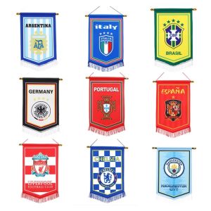 ตกแต่งผนังปักธงฟุตบอลห้าแฉกธงแขวนธงชาติของตกแต่งคลับโปรตุเกสอาร์เจนตินาเอซีมิลานเชลซียูเวนตุสเรอัลมาดริด