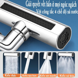 Đầu Nối Vòi Rửa Bát Thông Minh Đa Năng 4 Chế Độ Nước Đầu Nối Vòi Rửa Bát Xoay 360 Độ Tiện Lợi