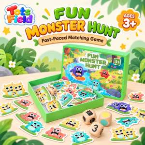🤩 BOARD GAME 🤩 FUN MONSTER HUNT Family Game Children Kids Educational Fun Toy Travel Gift Wooden Dice Chess Multi Player