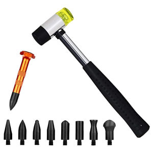 11Pcs Car Body Paintless Dent Repair Tools with Knock Down Head Tap Down Tools Set Dent Repair Kit
