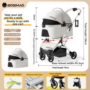 BOSIMAO | Portable Lightweight Folding Pet Stroller For Small Dogs