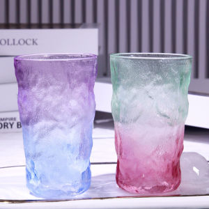 Gradual Color Glacier Pattern Glass Cup