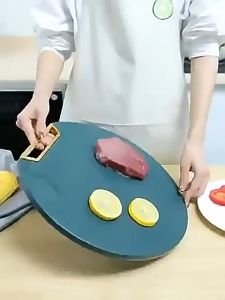 Talenan Hijau Bulat 32 CM Cutting Board Talenan PE Anti Jamur