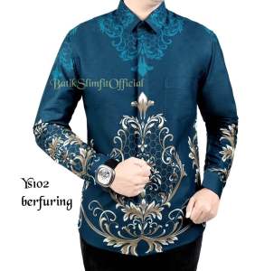 (berfuring)new batik cowok modern slimfit ada saku
