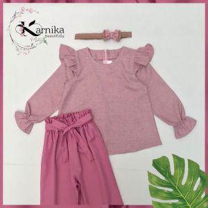 stelan baju anak perempuan terbaru 1-14 tahun karnika blus dan celana panjang