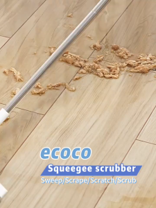 Ecoco Rotatable Squeegee Scrubber with Long Handle Window Wiper Shower Scraper 4-In-1 Floor Mop