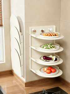SHENFAN | Multifunctional Folding Wall Mounted Storage Rack for Kitchen Prep Dishes