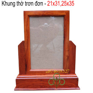 Khung ảnh 1 hình thờ gia tiên đơn gỗ hương cỡ 21x31 và 25x35