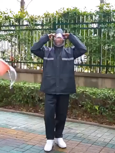 TIMSOT Raincoat Set Motorcycle Rider Raincoat Upgraded Waterproof Thick Jacket And Pants With Reflector Rainsuit Rain Coat