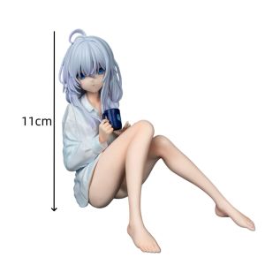 Bandai | Hot The Journey Of Elaina Sitting In Pajamas Anime Girl Figure 11cm Model Statue Collection Desktop Decoration Toys