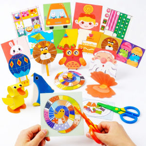 Scissor Skills Activity Book Snip Cutting Practice Preschooler Safe Plastic Scissors Fine Motor Skills Screen-Free Gift Beginner