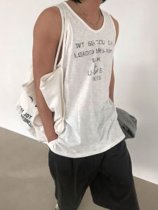 DAVID&ME | Vintage Letter Print Loose Tank Top