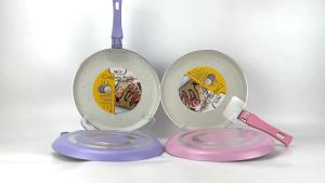 MAKCOOK Wajan Teflon / Wajan Gagang / Crepes pan / crepes maker / telfon crepes White Pink 22cm