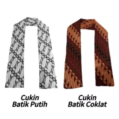 Syal Cukin Anak Batik Putih Betawi Syal Pentas Adat Kesenian Betawi Motif Random