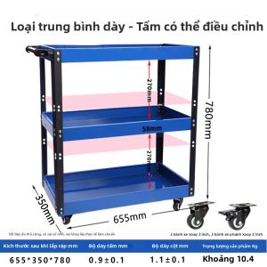 TILAIEN | Xe Đẩy Điều Chỉnh Chiều Cao Để Lưu Trữ Phụ Tùng và Dụng Cụ
