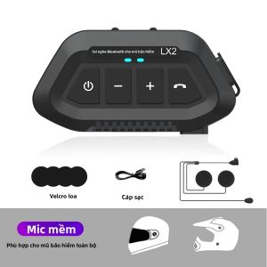 1200MAh Xe Máy Tai Nghe Bluetooth Chống Nước Giọng Nói Trợ Lý Moto Tai Nghe Xe Máy Tai Nghe Không Dây Rảnh Tay Cho Tất Cả Các Loại Mũ Bảo Hiểm