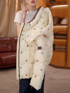 Shalldoer | Printed Down-like Cotton Coat Fashion Hooded Winter 2026 New Small-sized