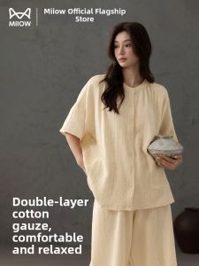 MiiOW | Double Cotton Summer Sleepwear Set For Women Breathable Comfortable and Wearable