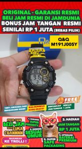 JAM TANGAN Q Q PRIA ORIGINAL QnQ M191 J005Y Q&Q M191J005Y Men NG - Hitam - Rubber - Jam dunia JD18