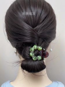 Kẹp Tóc Đuôi Ngựa Thanh Lịch Mới 2025 Kẹp Tóc Đính Đá Rhinestone Phụ Kiện Tóc Cao Cấp Cho Phụ Nữ