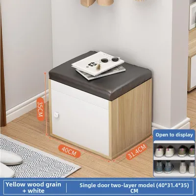 Entrance Home-use Shoe Changing Bench with Storage Cabinet