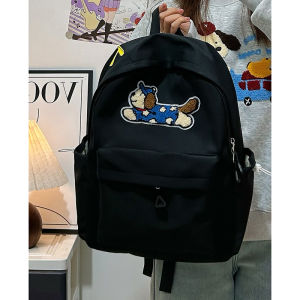 Simple Stylish Backpack for Junior And Primary School Girls Waterproof Nylon Material with Computer Pocket And Phone Pocket