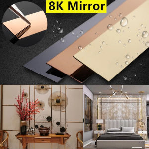3M Mirror Wall Sticker Stainless Steel Decorative Strip DIY Background Wall Ceiling Line Home Decor