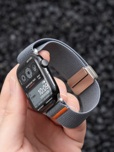 Intelligent Mens And Womens Stitched Nylon Watch Straps Compatible with Apple Watches Magnetic Buckle Flat Weave Design