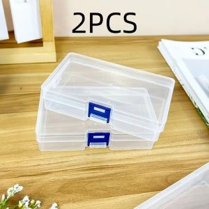 2PCS Rectangular Storage Box Plastic Container Box Toolbox Tool Case Screw Sewing PP Boxes Transparent Component Screw Jewelry