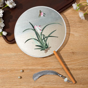 MONLEYTA | Chinese Style Double-Sided Embroidered Suzhou Fan Traditional Cheongsam Dance Fan Childrens Special Use Small Group Fan