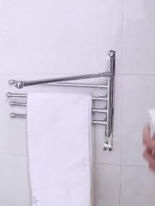 Wall-Mounted Foldable Stainless Steel Towel Rack
