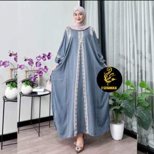 Kaftan Ara Premium Rayon Super Jumbo Dress Nyaman Adem Tebal