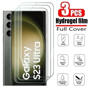3Pcs HD Hydrogel Film Full Cover For Samsung Galaxy S21 Plus S22 S23 Ultra FE S20 S10 Screen Protector