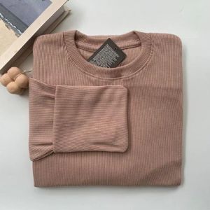 Baju Kaos Rib Lengan Panjang Terbaru Baju Rajut Wanita Kekinian Viral Dengan Model Yg Simpel