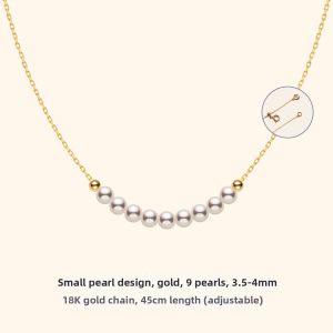 Helas | Smile Akoya Sea Pearls Small Rice Pearl 18K Gold Neck Chain