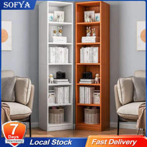 Sofya 6/5 Tier Bookshelf Bookcase Display Case Utility Shelf Multi-Layer Storage Rak Buku Rack Kabinet Buku Simple Narrow Slit Small Bookcase 书柜书架