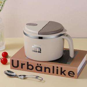 Large Capacity Stainless Steel Bowl 304 For Students With Cover Can Drain Water