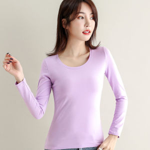 Pure Cotton Slim Fit Long Sleeve T-Shirt for Women in Royal Blue Crewneck Style for Fall and Winter Ideal for Parties