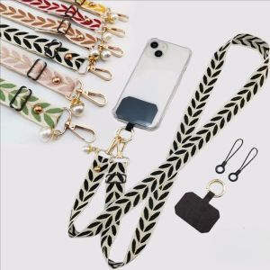 Mobile Phone Strap Lanyard Long Crossbody Hanging Chain Adjustable Neck Hanging Phone Chain and Fixing Clip
