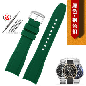 Mens Diving Rubber Strap Watch Band 22mm Medium Thickness Matte Finish Pin Buckle Clasp Suitable for Quartz And Mechanical Watches