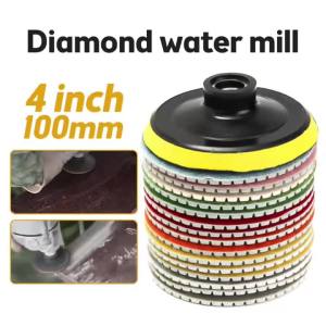 8pcs 4 inch 100mm Diamond Polishing Pads Kit Wet/Dry for Granite Stone Concrete Marble Polishing Use Grinding Discs Set