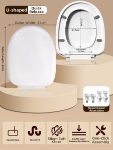 SUNINLIFE | Home Universal Thickened Slow Close Toilet Seat