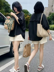 Elegant Loose Batwing Short Sleeve Shirt for Women