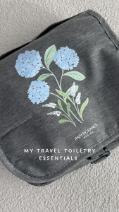Papercranes Floral Botanical Travel Toiletry Pouch Illustrated | Cosmetic Skincare Bag Makeup Organizer Travel Gift SG