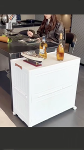 in hom Large Folding Storage Organizer Cabinet With Lid Capacity Storage Box Organizer Toy Box Storage With Wheel Storage cabinet