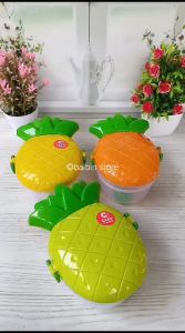 free sendok lunch box anak model nanas susun dua clio plastik-kotak bekal anak-kualitas food grade