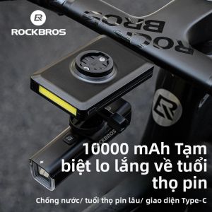 Đèn Xe Đạp ROCKBROS Tích Hợp Pin Dự Phòng 5000mAh/10000mAh Cổng Type-C Lightning MicroUSB Đèn Trước Xe Đạp Đèn Pha Xe Đạp Chống Nước IPX6