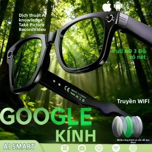 Kính Thông Minh AI Camera 8MP Hỗ Trợ Dịch Thuật 100+ Ngôn Ngữ Gọi Bluetooth Kính Râm Lọc Ánh Sáng Xanh Kết Nối WiFi Dành Cho Nam & Nữ